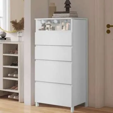 LTMEUTY Dresser with Mirror & Lights for Small Spaces