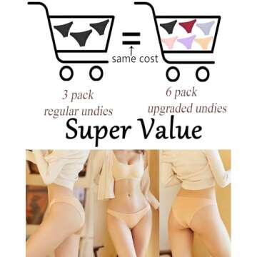 FINETOO 6 Pack Cotton Underwear for Women Cute Low Rise Bikini Panties High Cut Breathable Sexy Womens Cheeky S-XL