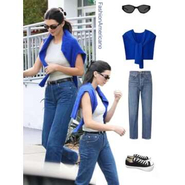 WaJuemy Lightweight Sweater Shawl Wrap for Women - Fashionable Cardingan Cape (Blue)