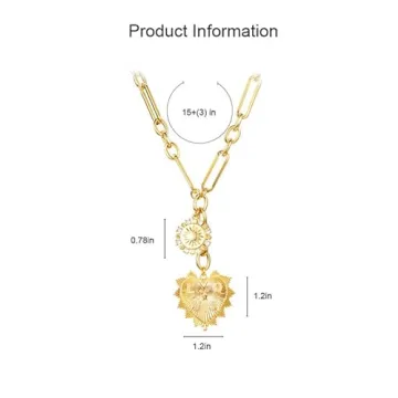 OTEGEGX Heart Necklace: Chunky Gold Pendant for Women