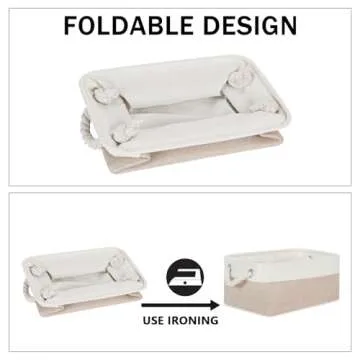 Bidtakay Small Baskets Fabric Storage [6 Pack] Beige Storage Bins 11.8 X 7.8 X 5 Inches Empty Gift Basket Decorative Storage Baskets for Shelves, Baby Clothes Storage, Bathroom(White&Beige)