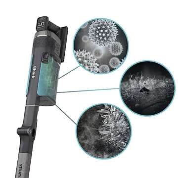 Shark UZ865H Stratos Cordless Vacuum with Clean Sense IQ, DuoClean PowerFins HairPro, Includes Duster Crevice Tool & Anti-Allergen Brush, Up to 50 Minute Runtime, Gray (Renewed)