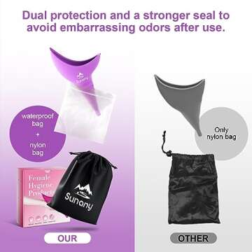 Female Urination Device,Reusable Silicone Female Urinal Foolproof Women Pee Funnel Allows Women to Pee Standing Up,Women's Urinal is The Perfect Companion for Travel and Outdoor (Purple)