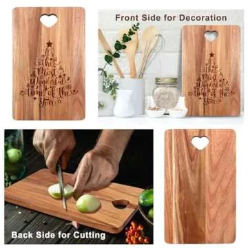 Christmas Gift for Her Women Charcuterie Board Kitchen Decor Tray Wooden Cutting Boards Xmas Decorations Holiday Platter Present Ideas for Wife Mom Wood Decorative Christmas Tree Cheese Board