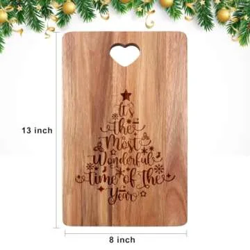 Christmas Gift for Her Women Charcuterie Board Kitchen Decor Tray Wooden Cutting Boards Xmas Decorations Holiday Platter Present Ideas for Wife Mom Wood Decorative Christmas Tree Cheese Board