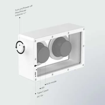 JAYINE Cassette Portable Bluetooth Speaker, 16W Minimalist Speakers Bluetooth Wireless Loud, HD Powerful Sound and Wide Compatibility V5.3 for Indoor Outdoor - White