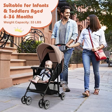 HONEY JOY Lightweight Stroller with Adjustable Features