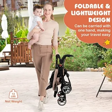 HONEY JOY Lightweight Stroller with Adjustable Features