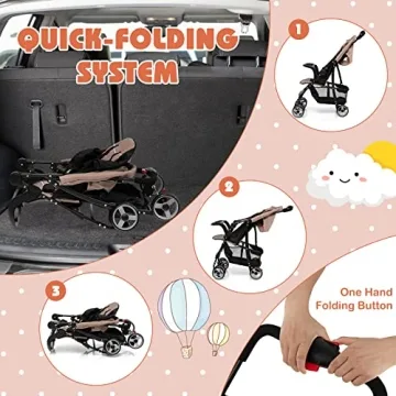 HONEY JOY Lightweight Stroller with Adjustable Features