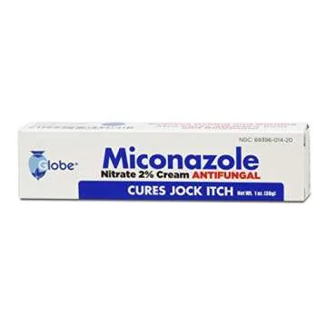 Globe Miconazole Nitrate 2% Antifungal Cream 1 oz, Cures Most Athletes Foot, Jock Itch, Ringworm and More. Compare to the Leading Name Brand