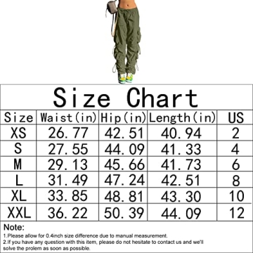 Trendy QYANGG Baggy Parachute Pants for Women with Pockets