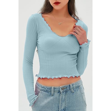 CHYRII Womens Long Sleeve Tops - Stylish Comfort for Fall