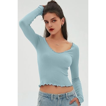 CHYRII Womens Long Sleeve Tops - Stylish Comfort for Fall