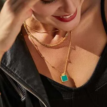 Chic FRUMOS 18K Gold Plated Layered Necklace for Women