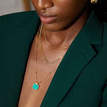 Chic FRUMOS 18K Gold Plated Layered Necklace for Women