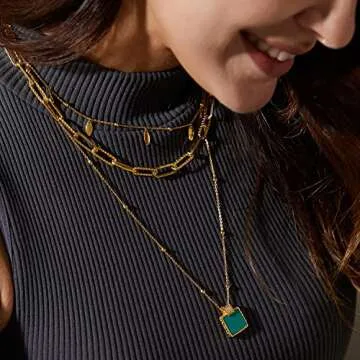 Chic FRUMOS 18K Gold Plated Layered Necklace for Women