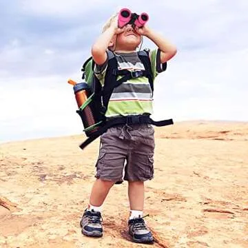 ESSENSON Binoculars for Kids Toys Gifts for Age 3-12 Years Old Boys Girls Kids Telescope Outdoor Toys for Sports and Outside Play Hiking, Bird Watching, Travel, Camping, Birthday Presents (Pink)