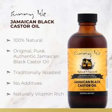 Sunny Isle Jamaican Black Castor Oil 4oz | 100% Natural Treatment for Hair, Scalp and Skin