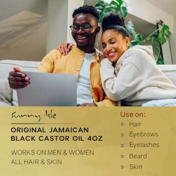Sunny Isle Jamaican Black Castor Oil 4oz | 100% Natural Treatment for Hair, Scalp and Skin