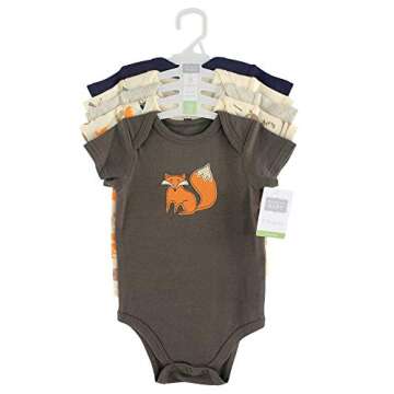 Hudson Baby Unisex Baby Cotton Bodysuits, Forest, 3-6 Months