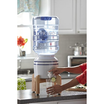 Primo Ceramic Countertop Water Jug Dispenser/Crock with Stand, Water Dispenser for 5 Gallon Bottle