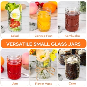 Jaisie.W 12 Pack 8 oz Mason Jars with Lids for Storing
