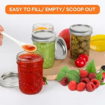 Jaisie.W 12 Pack 8 oz Mason Jars with Lids for Storing
