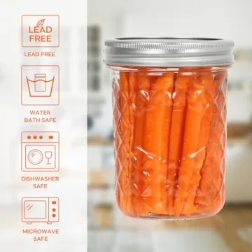 Jaisie.W 12 Pack 8 oz Mason Jars with Lids for Storing