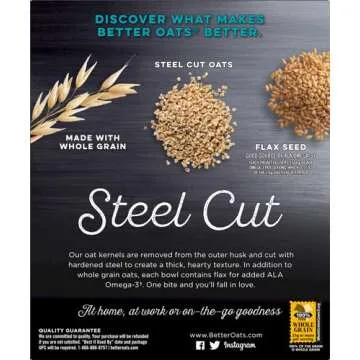Better Oats Steel Cut Oatmeal Packets - Ready in 2.5 Min