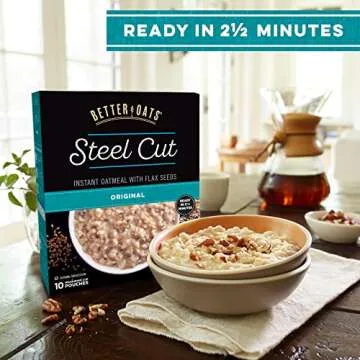 Better Oats Steel Cut Oatmeal Packets - Ready in 2.5 Min