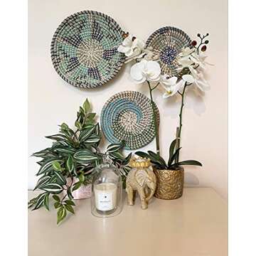 Stylish Rattan Wall Decor - Set of 3 Wicker Baskets