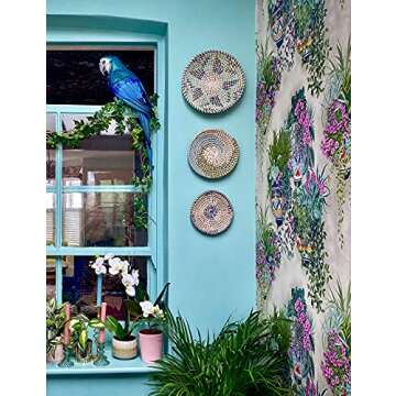 Stylish Rattan Wall Decor - Set of 3 Wicker Baskets