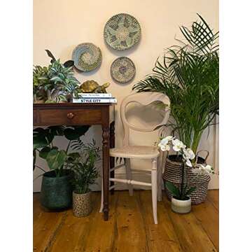 Stylish Rattan Wall Decor - Set of 3 Wicker Baskets