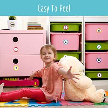 480 PCS Polka Dot 1-40 Numbers Stickers for Office, Classroom, Organizing (Each Measures 1" in Diameter)