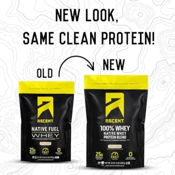 Ascent 100% Whey Protein Powder 2 lb - Natural Vanilla Flavor