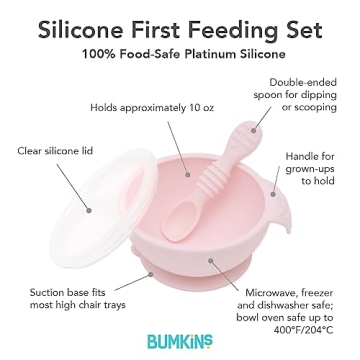 Bumkins Baby Bowl Silicone Feeding Set for Toddlers