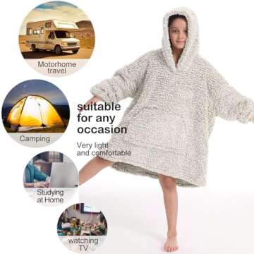 Cozy Sherpa Wearable Blanket Hoodie - Ultimate Comfort for All