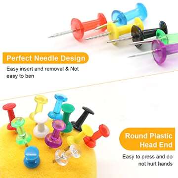 Colored Thumb Tacks Push Pins - Coideal 600 Pcs Multicolor Thumbtacks Steel Point and Plastic Head for Cork Board Bulletin Wall (12 Assorted Colors)