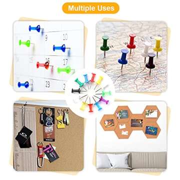 Colored Thumb Tacks Push Pins - Coideal 600 Pcs Multicolor Thumbtacks Steel Point and Plastic Head for Cork Board Bulletin Wall (12 Assorted Colors)
