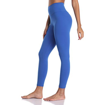 YUNOGA Women's Soft High Waisted Yoga Pants - Tummy Control & Ankle Length Leggings (M, Royal Blue)
