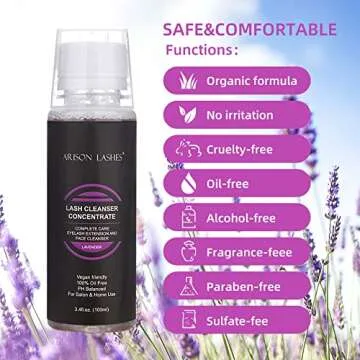Eyelash Cleanser Concentrate 100ml Lash Extensions Shampoo Natural Foaming Cleanser DIY Non-lrritati...