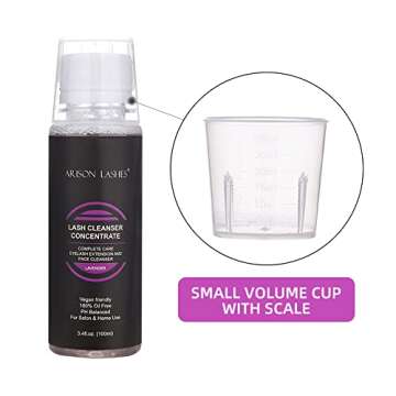 Eyelash Cleanser Concentrate 100ml Lash Extensions Shampoo Natural Foaming Cleanser DIY Non-lrritating Wash for Salon Home Care-Makes 20 Bottles 60ml lash Shampoo (Lavender)