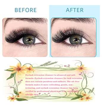 Eyelash Cleanser Concentrate 100ml Lash Extensions Shampoo Natural Foaming Cleanser DIY Non-lrritating Wash for Salon Home Care-Makes 20 Bottles 60ml lash Shampoo (Lavender)