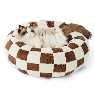 Lesure Donut Small Dog Bed - Cozy, Washable Pet Bed for Cats