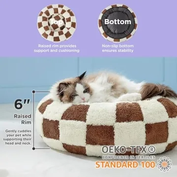 Lesure Donut Bed for Small Dogs & Cats - Cozy Design