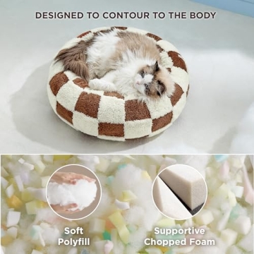 Lesure Donut Bed for Small Dogs & Cats - Cozy Design