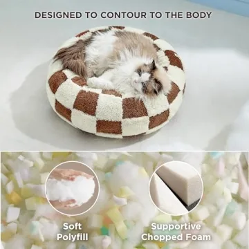 Lesure Donut Bed for Small Dogs & Cats - Cozy Design