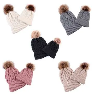 Matching Mother & Baby Winter Hats for Cozy Family Outings