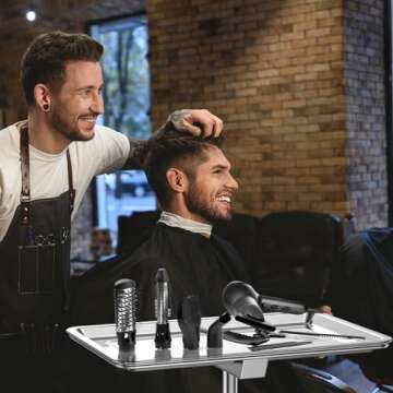 ChoJiah Extra Large Mayo Stand Rolling Salon Tray Hairstylist Tray Heavy Duty Tattoo Tray, Ideal Use for for Hair Salon Dental Hairstylist Cart