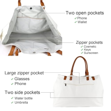 Lamyba Waterproof Sandproof Beach Bag Tote Stylish Functional